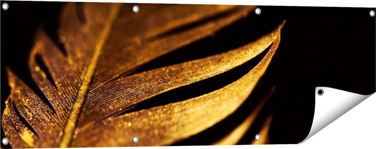 Gards Tuinposter Gouden Veer - 120x40 cm - Tuindoek - Tuindecoratie - Wanddecoratie buiten - Tuinschilderij Multikleur