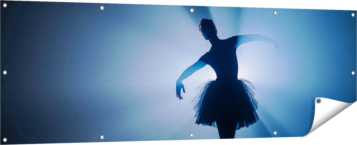 Gards Tuinposter Ballerina Silhouet - Ballet - 180x60 cm - Tuindoek - Tuindecoratie - Wanddecoratie buiten - Tuinschilderij Multikleur