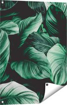 Gards Tuinposter Tropische Groene Bladeren - 60x80 cm - Tuindoek - Tuindecoratie - Wanddecoratie buiten - Tuinschilderij