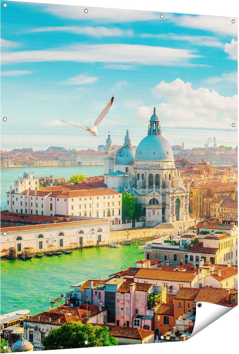 Gards Tuinposter Veneti� Stad vanuit Boven - 120x150 cm - Tuindoek - Tuindecoratie - Wanddecoratie buiten - Tuinschilderij Multikleur
