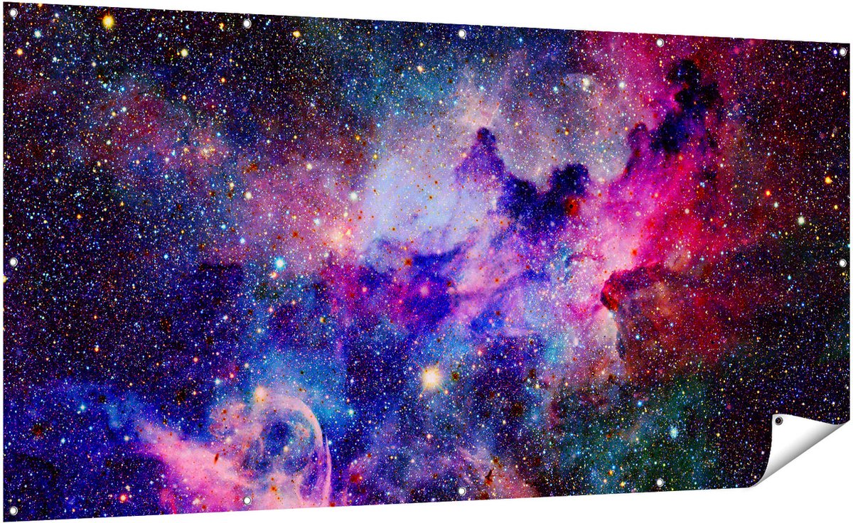 Gards Tuinposter Sterrenstelsel in de Ruimte - 200x100 cm - Tuindoek - Tuindecoratie - Wanddecoratie buiten - Tuinschilderij Multikleur