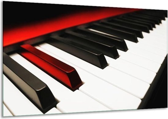 Canvas schilderij Piano | Zwart, Wit, Rood | | F002033