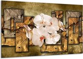 Peinture sur toile Orchidée | Marron, Crème | 120x70cm 1Hatch