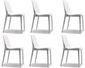 Designstoel, terrasstoel, campingstoel GINEVRA in linnenwit van het Italiaanse S•CAB. Verpakt per 6 stuks en 5 jaar garantie!