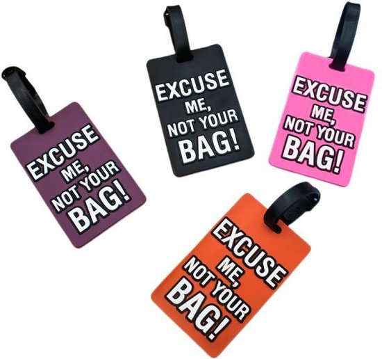 Kofferlabel/bagagelabel kunststof wit 5 x 8 cm | Fun en Feest