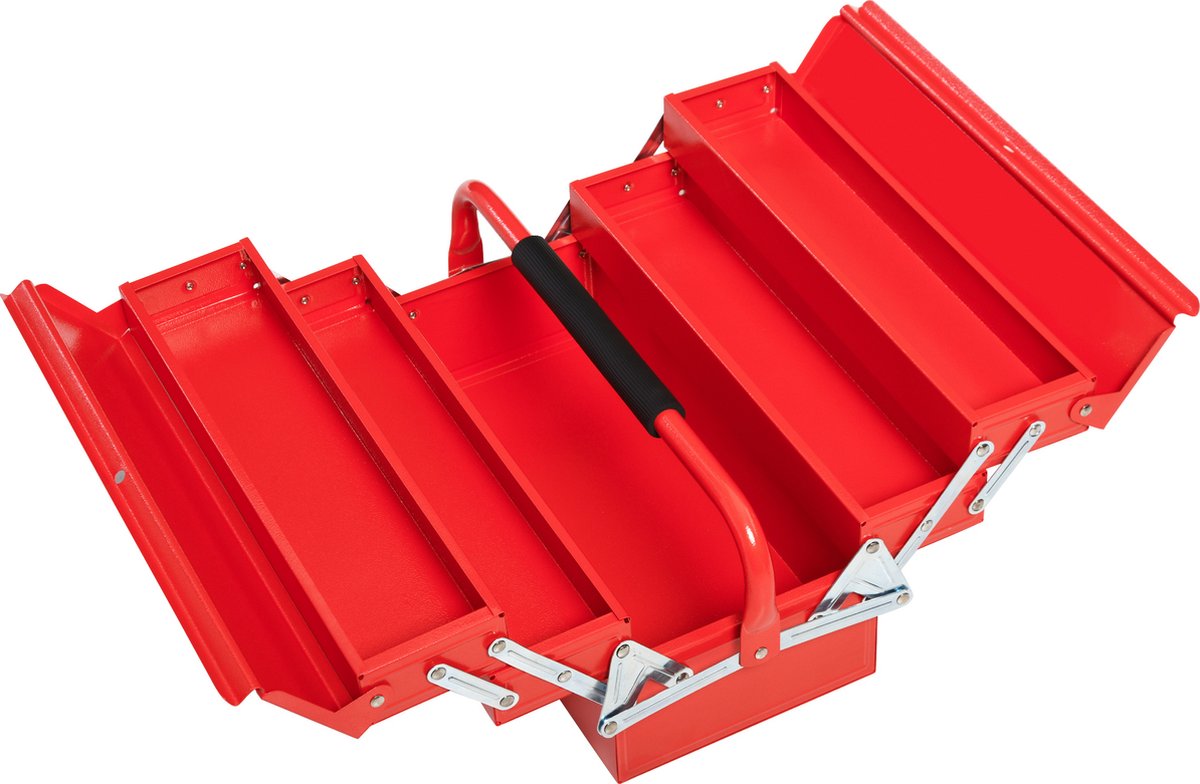 DURHAND Gereedschapskist met 5 vakken, opklapbaar, staal (SPCC),donkergroen, 57 x 21 x 41 cm DURHAND Gereedschapskist met 5 vakken, opklapbaar, staal (SPCC),donkergroen, 57 x 21 x 41 cm