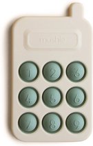 Jouet de dentition en silicone Mushie Phone Press Cambridge Blue Pop It