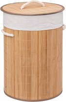 5Five Wasmand van bamboe - 48 liter - 35 x 50 cm - met deksel