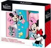 Boîte à lunch Disney Minnie Mouse pour enfants - 2 pièces - rose - aluminium/plastique
