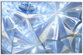 Dibond - Abstracte Lichtblauwe Vakken in Tegengestelde Richtingen - 60x40 cm Foto op Aluminium (Met Ophangsysteem)