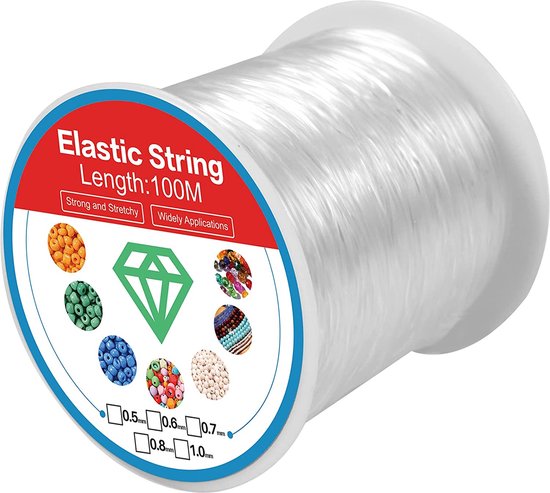 Rouleau de 100m de fil de nylon, 1.0mm, 10 couleurs, ficelle élastique en  caoutchouc pour