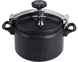 Snelkookpan 11 liter met anti-aanbak Marble coating- Zwart - pressure cooker - Alle warmtebronnen inclusief inductie