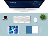 Bureauonderlegger, , 80 x 40 cm, PU-leer bureauonderlegger, laptop-onderlegger, waterdicht, voor op kantoor of thuisgebruik, dubbelzijdig, lichtblauw