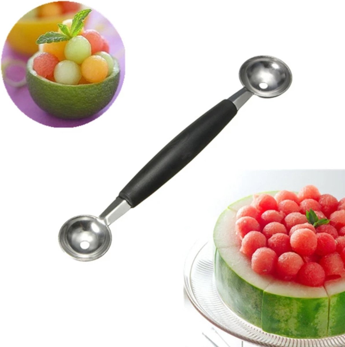 Boule à Melon à Double Extrémité En Acier Inoxydable, Cuillère à