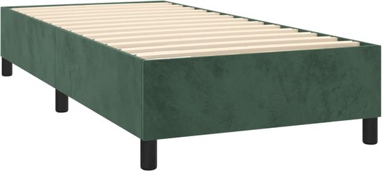 vidaXL Sommier tapissier avec matelas Velours Vert foncé 80x200 cm