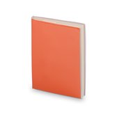 Notitieblokje oranje met zachte kaft en plastic hoes 10 x 13 cm - 100x blanco paginas - opschrijfboekjes