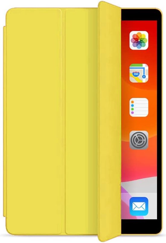 Casemania Hoes Geschikt voor Apple iPad 2022 (10.9 inch 10e Generatie - 10th Gen) Hoes Geel - Tri Fold Tablet Case - Smart Cover