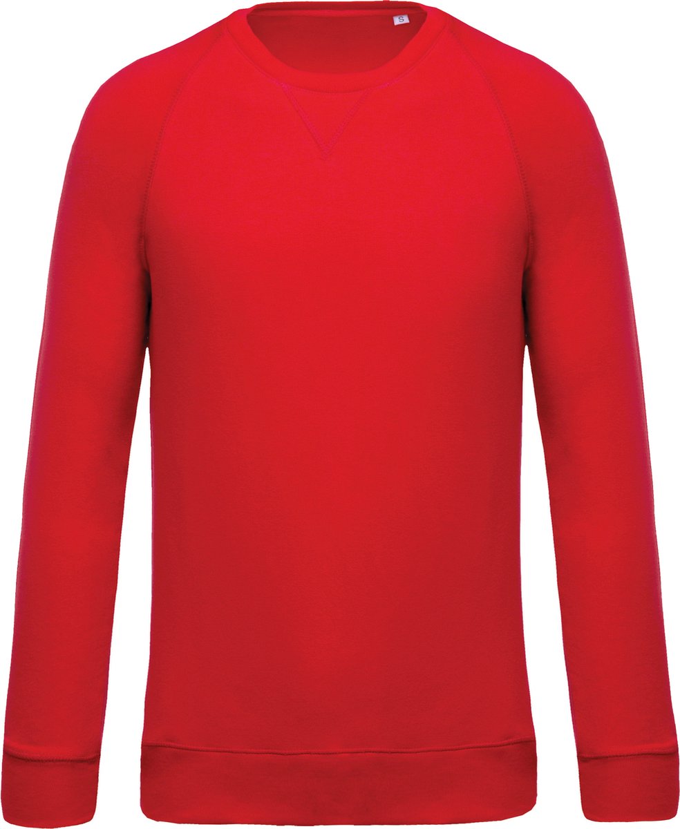 Biologische herensweater met ronde hals Kariban Rood - XL