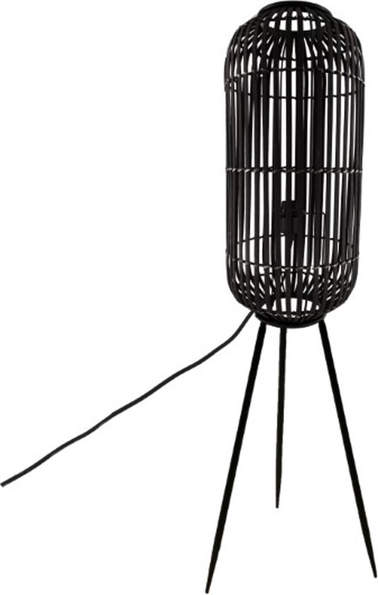 DKNC - Staande lamp Essen - Bamboe - 35x35x117cm - Zwart