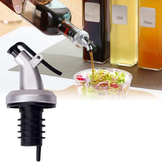 Gvolatee 6 stuks schenktuit roestvrij staal, conische voor sterke drank, doseerder flessen met klep, olieschenker, rietborstels, wijn, jenever, koffie, siroop