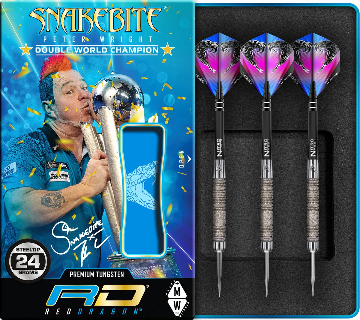Red Dragon Peter Wright 85% Snakebite 11 Element - Dartpijlen