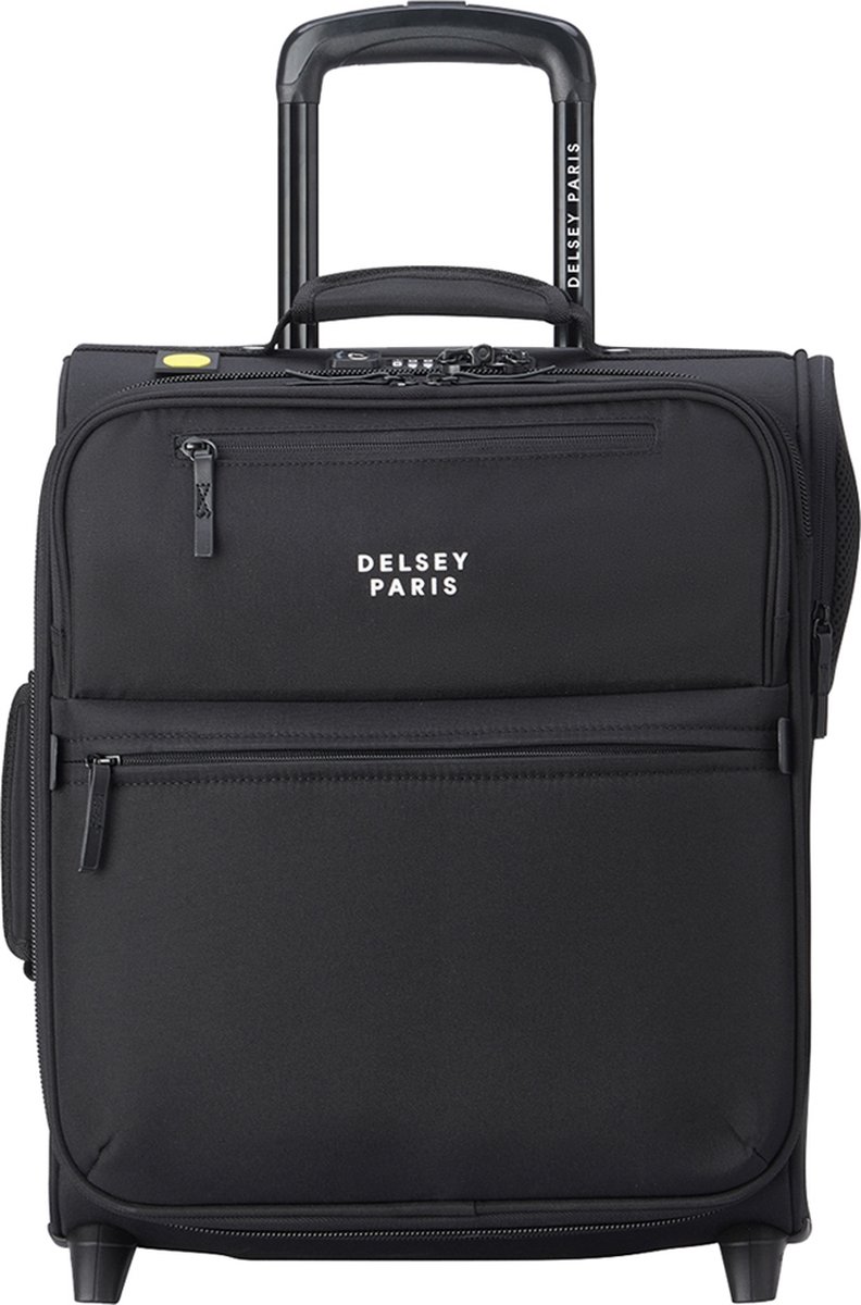 Delsey Handbagage zachte koffer / Trolley / Reiskoffer - Maubert 2.0 - 45 cm - Zwart