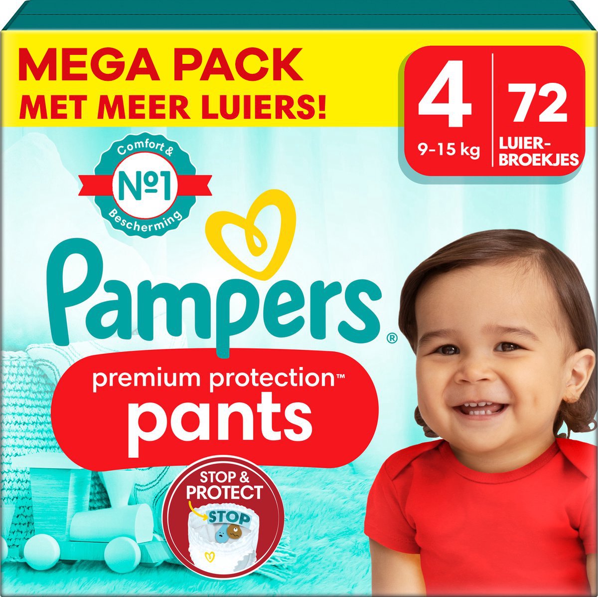 Goedkoopste Pampers - Premium Protection Pants - Maat 4 - Mega Pack - 72 stuks - 9/15 KG