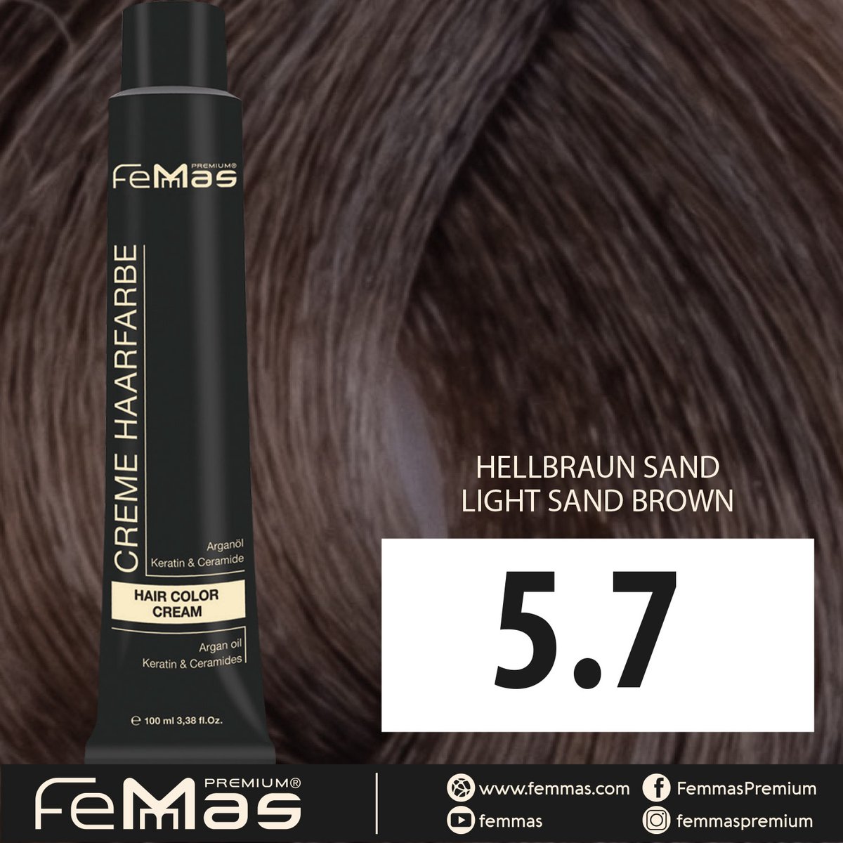 Femmas (5.7) - Haarverf - Lichtbruin Zand - 100ml