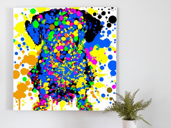 Pupper Explosion kunst - 60x60 centimeter op Dibond | Foto op Dibond - wanddecoratie
