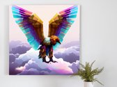 Eddie the Eagle kunst - 60x60 centimeter op Canvas | Foto op Canvas - wanddecoratie