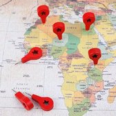 Akyol - Punaises route map rood hout -punaises route map -punaise route map rood -rode punaises | ijzer | Kantooraccessoire | Prikbord | Memobord | punaises voor school- punaise -kantoor punaise -punaise prikbord - - landen -10 stuks
