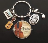 Akyol - Muziek – Sleutelhanger – sleutelhanger muziek - viool cadeau - cadeau voor de juf - juffendag - muziek leraar cadeau– muziekspelen – instrument – viool sleutelhanger