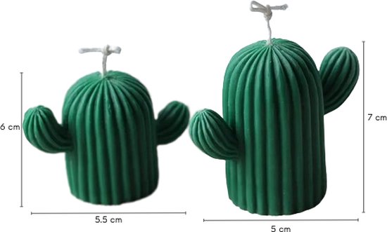 ZoeZo - Kaarsmal Cactus Set S en M - Set 2 - Mal - Kaars mallen - Siliconen mal - Zelf kaarsen maken - Gips & epoxy gieten - Zeep maken