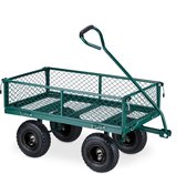 Relaxdays bolderkar luchtbanden - 200 kg - transportkar staal - tuinkar - bolderwagen