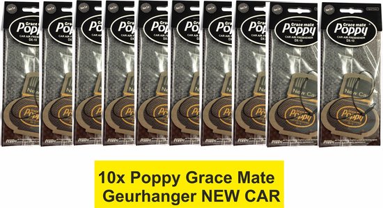 Poppy Grace Mate Geurhanger "New-Car" Voordeel verpakking 10 STUKS.