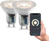 Calex Slimme Lamp - Set van 2 stuks - Wifi LED Verlichting - GU10 - Smart Bulb - Dimbaar - Warm Wit - 5W