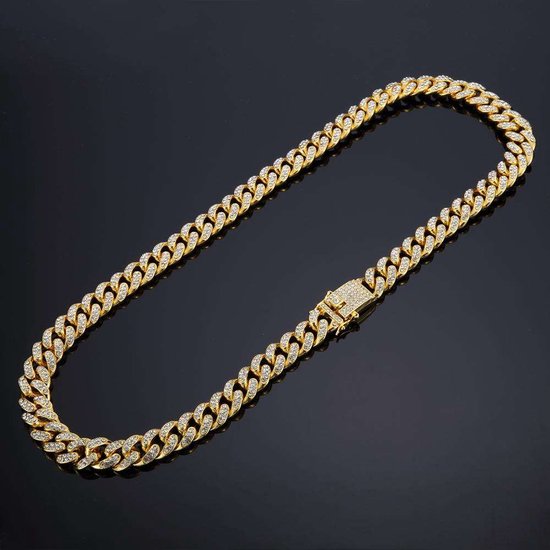 Richsteel Ketting met hanger, kubieke zirkonia bubbel, letterhanger, glitter, nummer 0-9, trendy hiphop-sieraden, aanpasbare naam, met geschenkverpakking, Zirkonia, Zirkonia