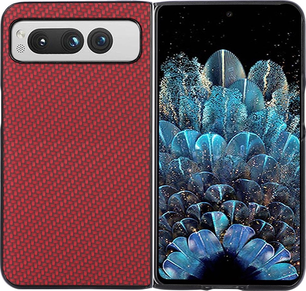 Mobigear Hoesje geschikt voor Google Pixel Fold Telefoonhoesje Hardcase | Mobigear Race Backcover | Pixel Fold Case | Back Cover - Rood