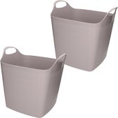 2x stuks bathroom Solutions Kuip - flexibel - emmer - grijs - 25 liter