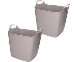 2x stuks bathroom Solutions Kuip - flexibel - emmer - grijs - 25 liter