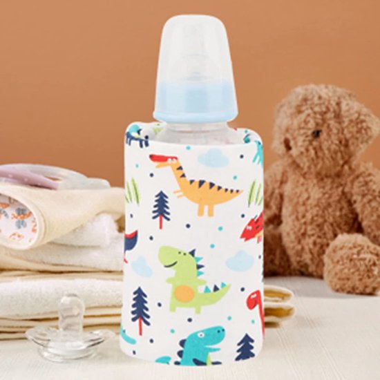 MK Stoer -Baby Draagbare Travel Flessenwarmer Isolatie Deksel Voor Thuis Reizen - Cartoon - Handig Inclusief USB-oplaadkabel - Roze - Melkverwarming - Geschikt voor Alle Maten Flessen - Roze Model. — afbeelding 4