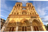 WallClassics - PVC Schuimplaat- Vooraanzicht van de Notre Dame in Parijs - 90x60 cm Foto op PVC Schuimplaat