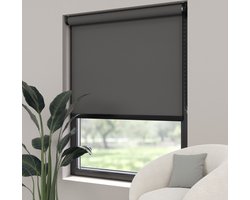 Dutchblinds Rolgordijn - lichtdoorlatend - Antraciet - 170x275cm - Raamdecoratie op maat