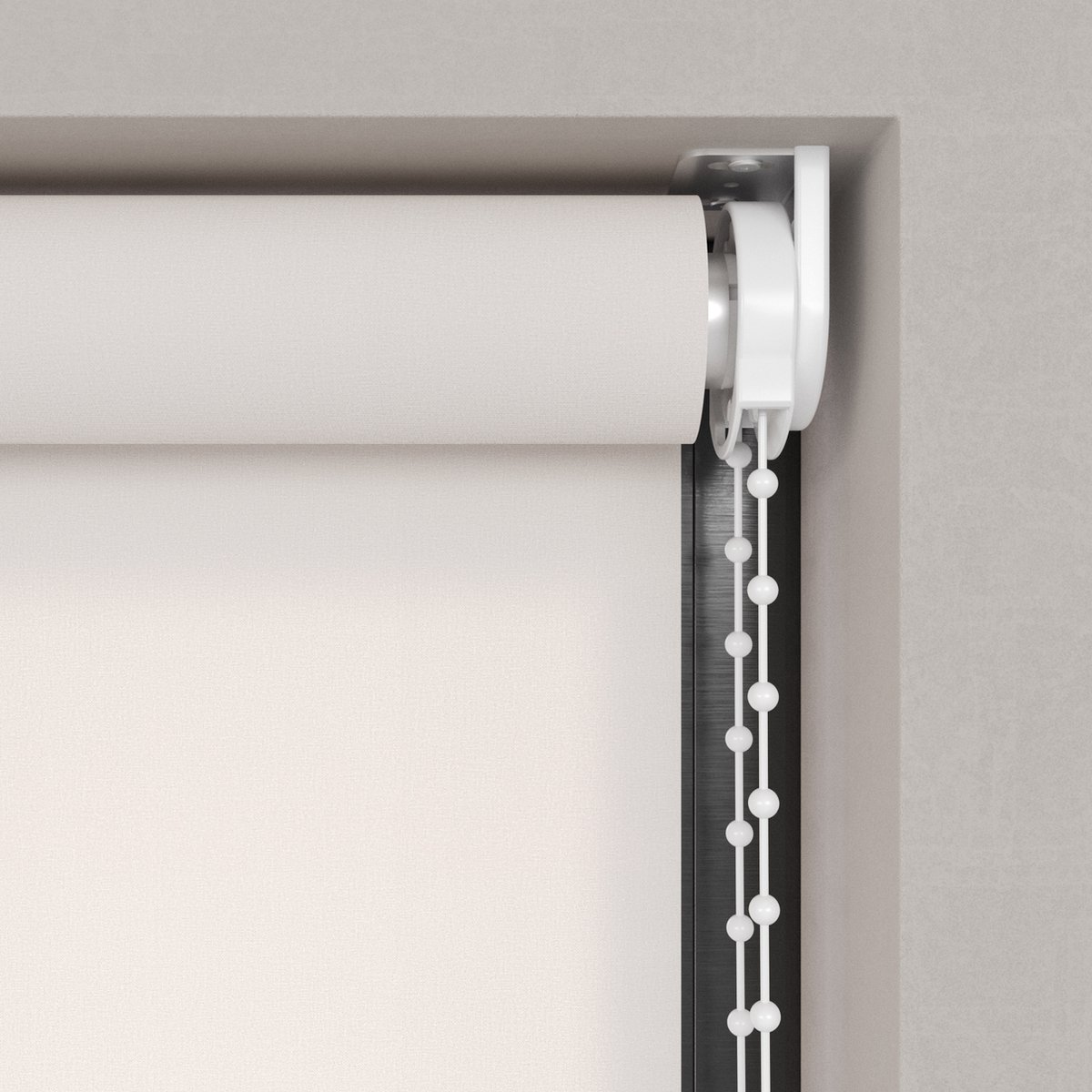 Dutchblinds Rolgordijn - lichtdoorlatend - Sneeuw Wit - 130x275cm - Raamdecoratie op maat