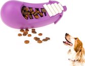 Meritosh© Aubergine Snackbal Hondenspeelgoed voedseldispenser slow feeding rubber Hond Intelligentie