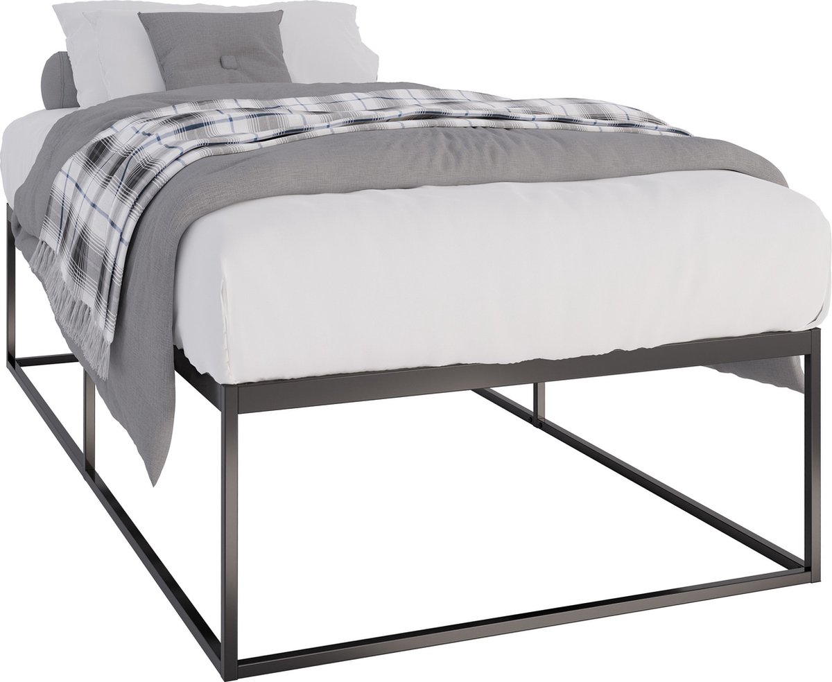 CLP Scala Metalen bed - Bedframe - zwart 200x100x46 cm