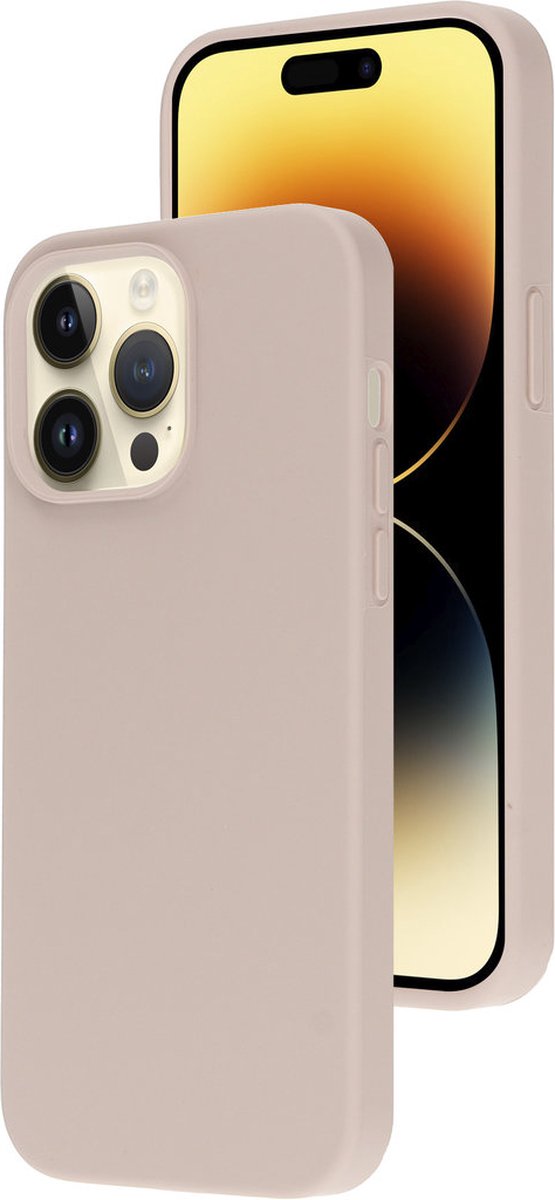 Mobiparts hoesje geschikt voor de Apple iPhone 14 Pro Max - Siliconen - Beige Roze
