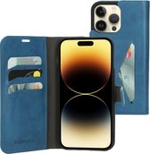 Mobiparts hoesje geschikt voor Apple iPhone 14 Pro Max - Wallet/Boekhoesje - Eco Leer - Magneet Sluiting - Opberg vakken - Blauw