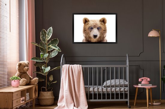 Cadre photo avec affiche - Ours - Marron - Animaux - Nature - 90x60 cm - Cadre pour affiche