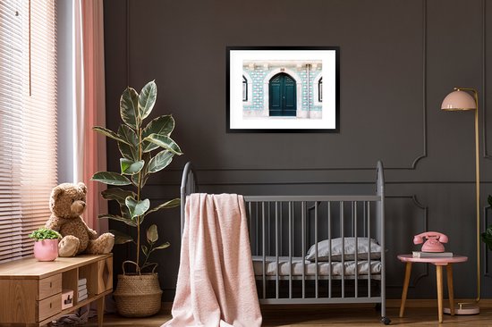 Cadre photo avec affiche - Porte - Bois - Vert - Maison - 80x60 cm - Cadre pour affiche